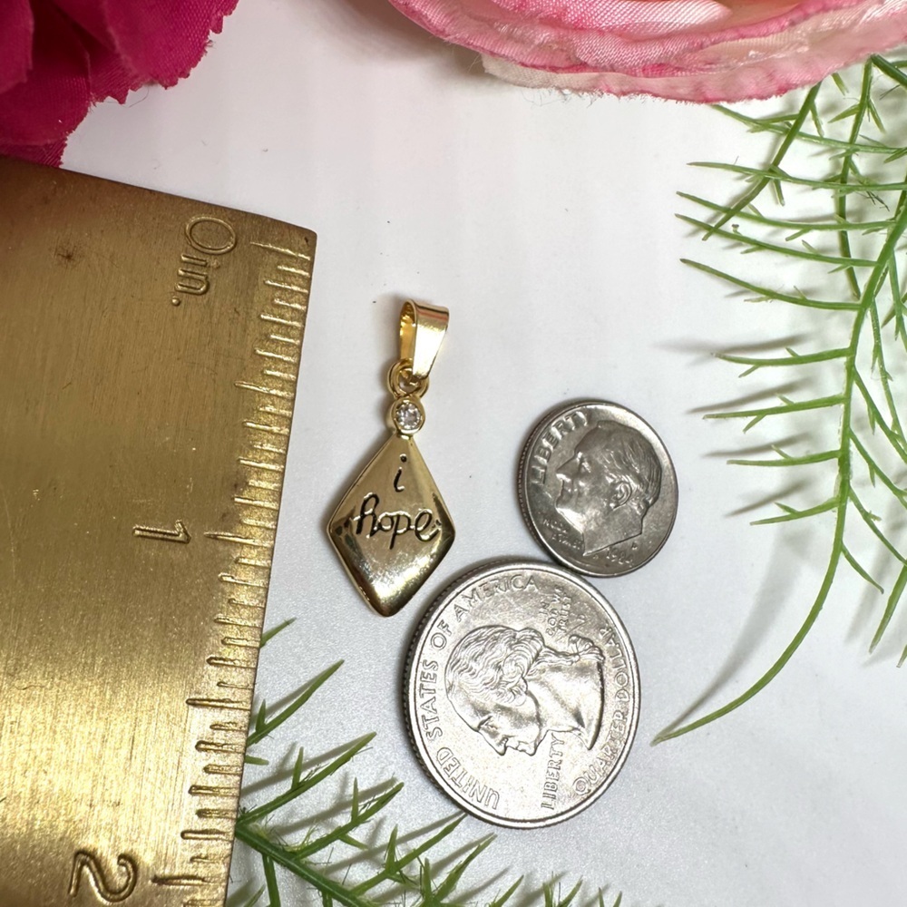 NEW⚜️Gold “I Hope” Charm Pendant - Picture 4 of 4